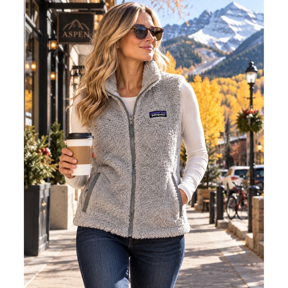 Patagonia Los Gatos Vest Womens M Gray Fleece Full Zip 25215